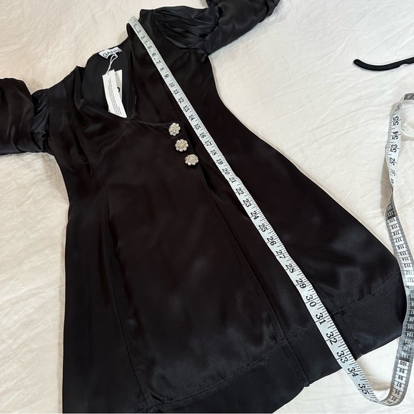 GANNI Heavy Satin Wrap Dress Size US 4 NEW NWT - Picture 14 of 15